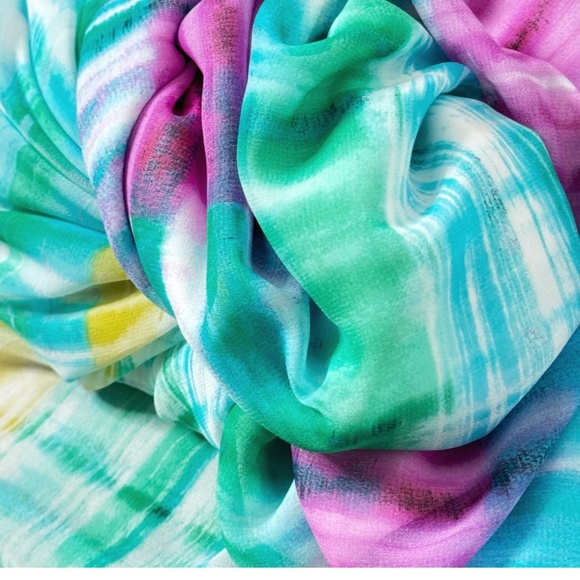 Calvin Klein Plus Size Maxi Dress Tank Dress Stretch Top Tie Dye Skirt Chiffon - Picture 10 of 13